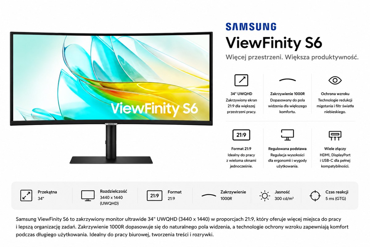 Samsung ViewFinity S6 34" 3440x1440